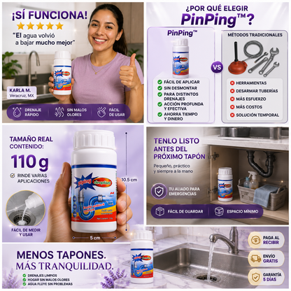 PinPing™ | Limpia Tuberías Destapa Caños