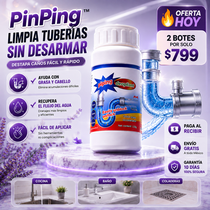 PinPing™ | Limpia Tuberías Destapa Caños