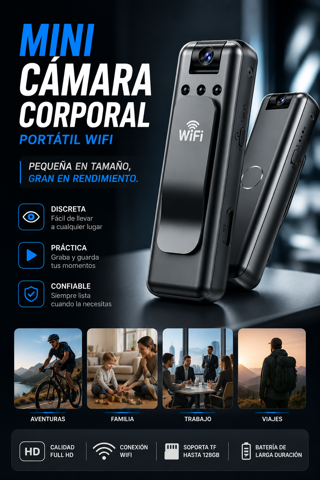 Mini Camara Corporal Portatil Video