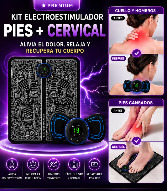 Kit Electroestimulador Pies Cervical