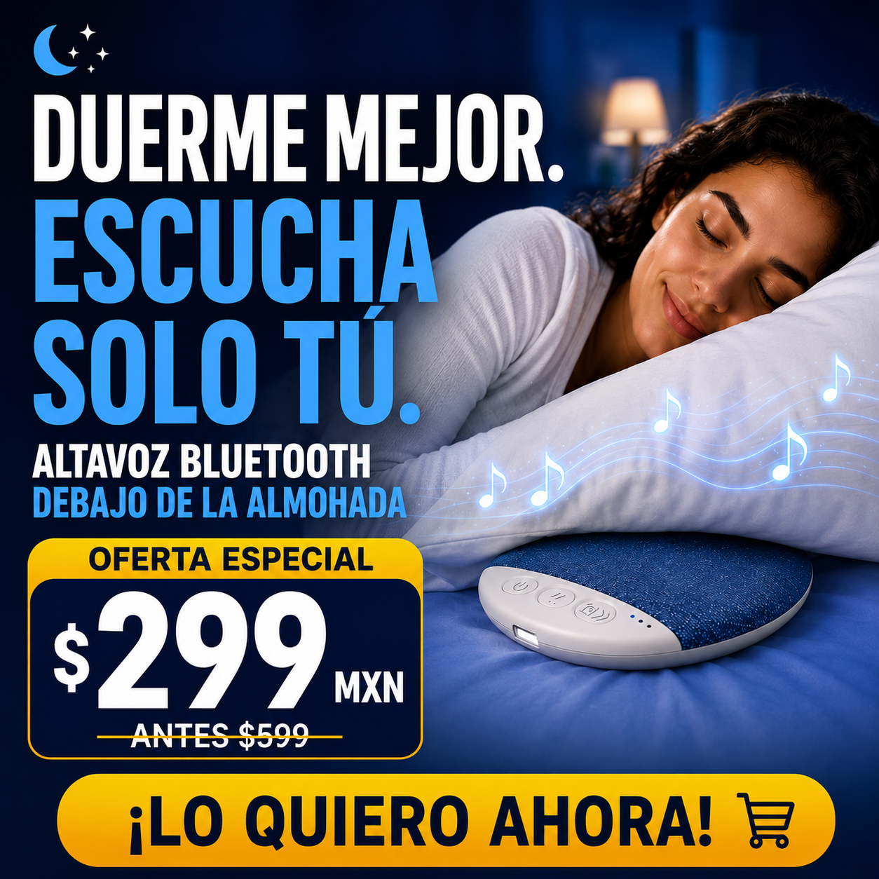 Bocina Tipo Almohada Bluetooth Dormir