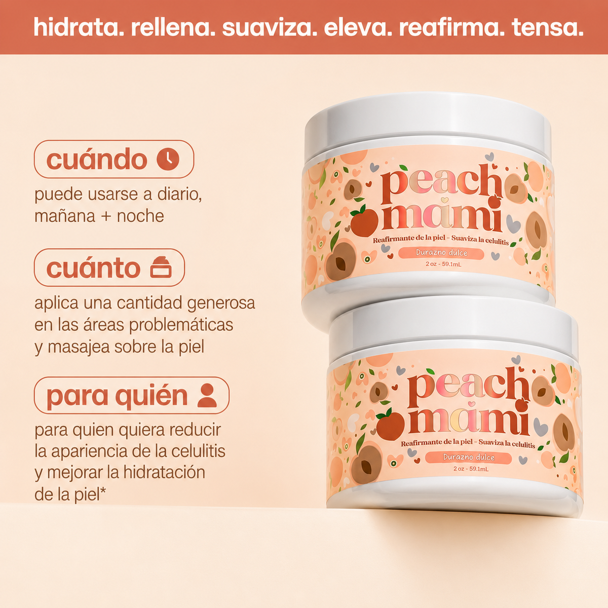 Crema Peach Mami Corporal Reafirmante