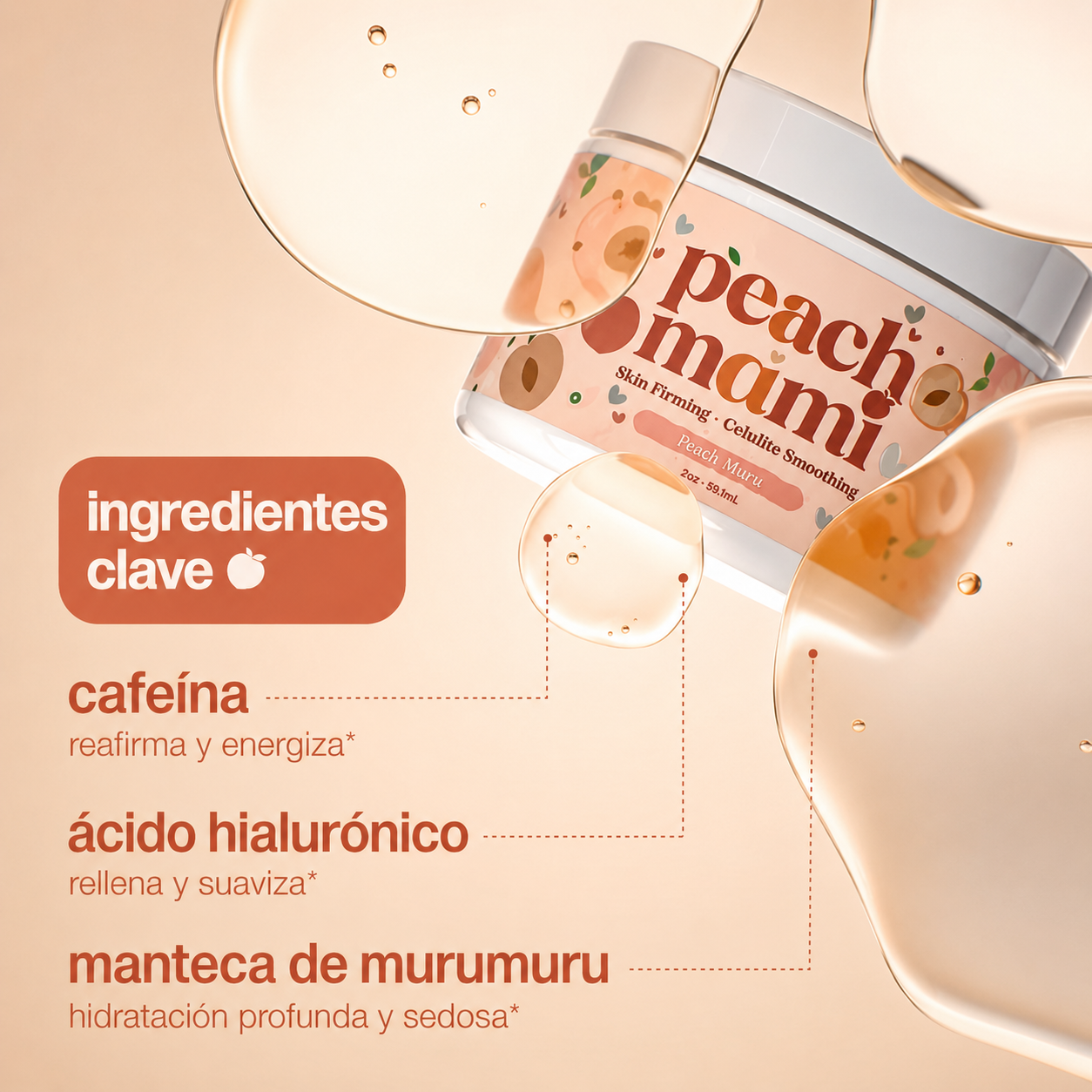 Crema Peach Mami Corporal Reafirmante