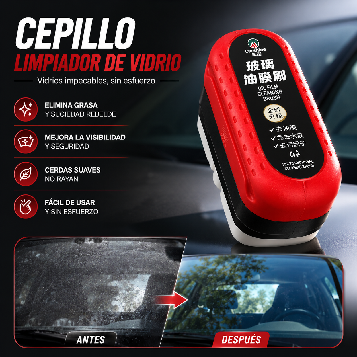 Cepillo Limpiador De Vidrio Carro
