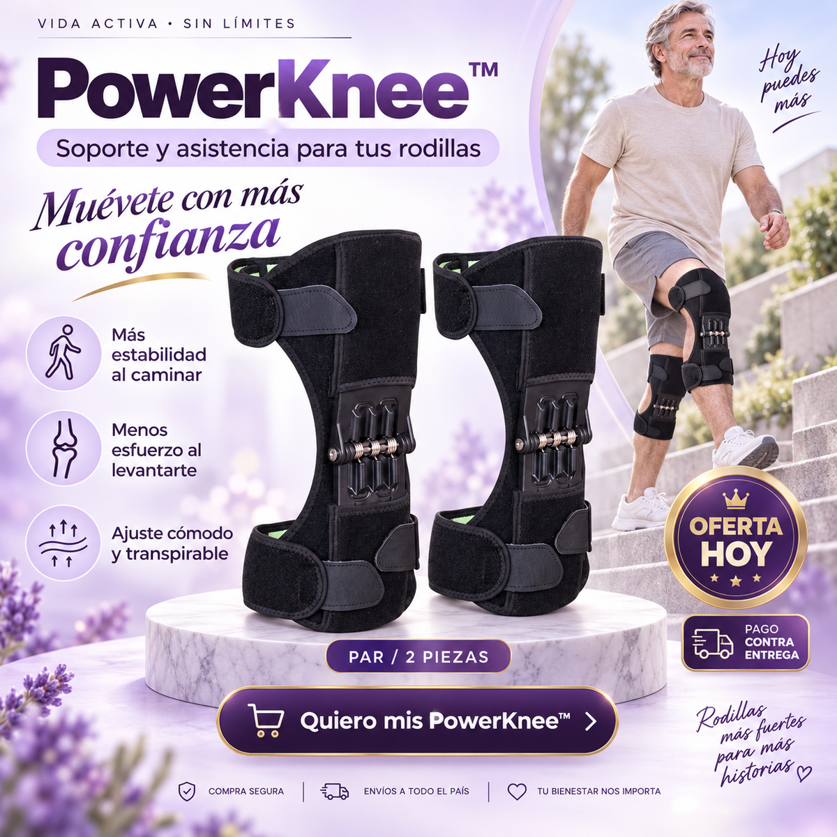 PowerKnee™ | Rodillera de Soporte Para Moverte Con Menos Esfuerzo